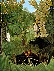 Henri Rousseau The Merry Jesters painting